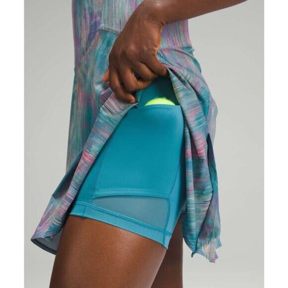 LULULEMON Everlux Short-Lined Tennis Tank Dress 6" Size 4 Pixel Diffuse Multi - Picture 5 of 11